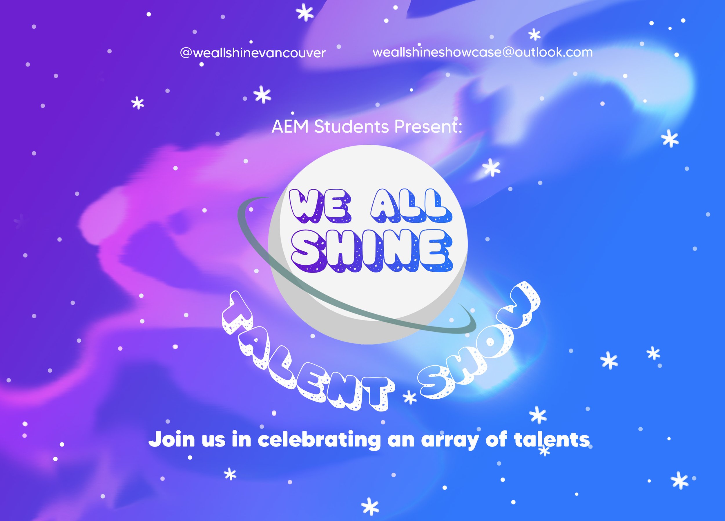 Poster for We All Shine Talent Show